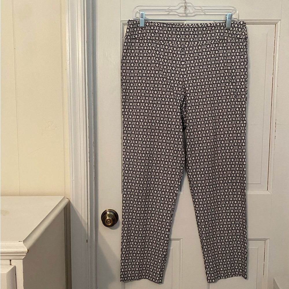 Black/White Geometric Patterned Pants sz 12